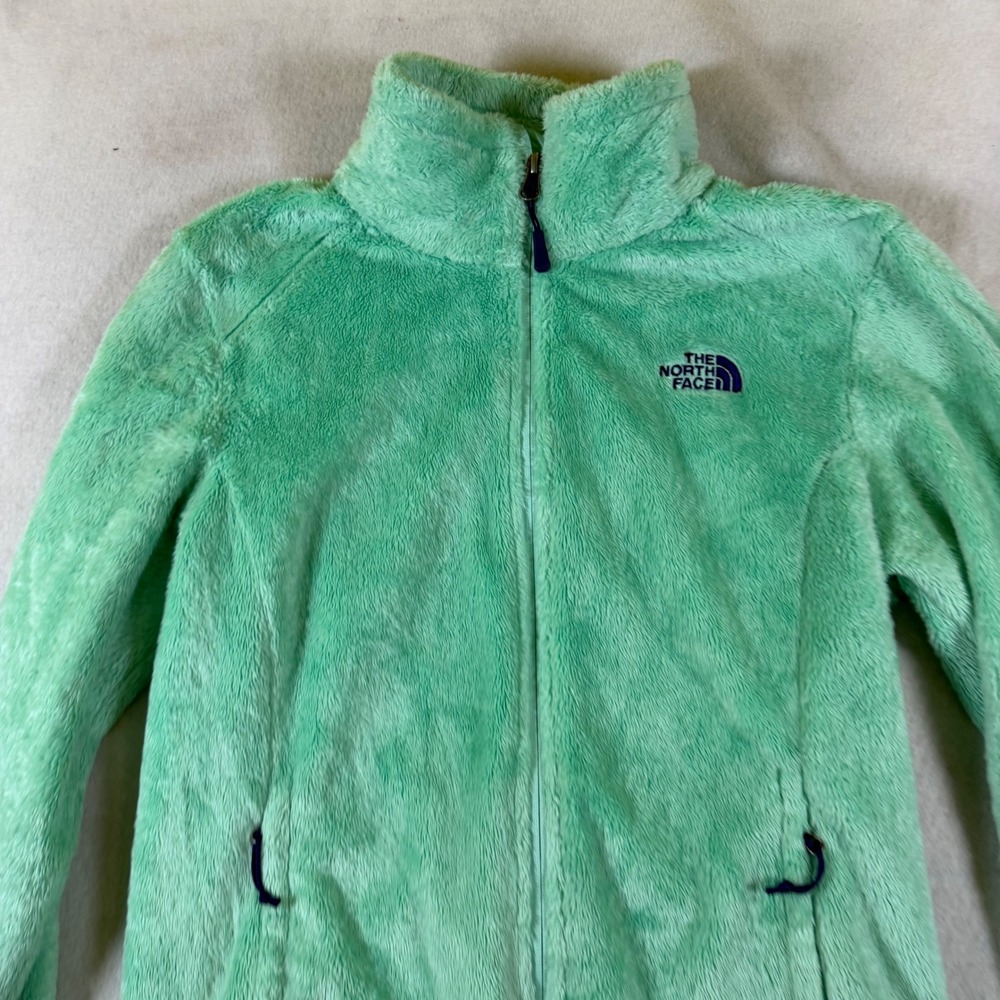 The North Face Osito Fleece Jacket Womens Small Mint Green Full Zip Soft Fuzzy